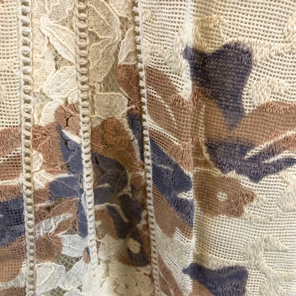 Anthropologie Meadow Rue Floral Lace Mesh Blouse - Picture 4 of 7